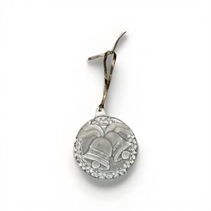 Mikasa Bells of Joy Clear Glass Ornament Embossed 3.25" Beautiful Art Glass EUC